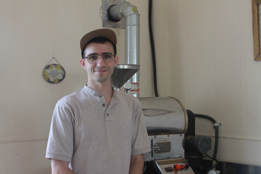 Devin Thunhort, Lake Wind Coffee owner and roaster in Port Wing, Wisconsin.